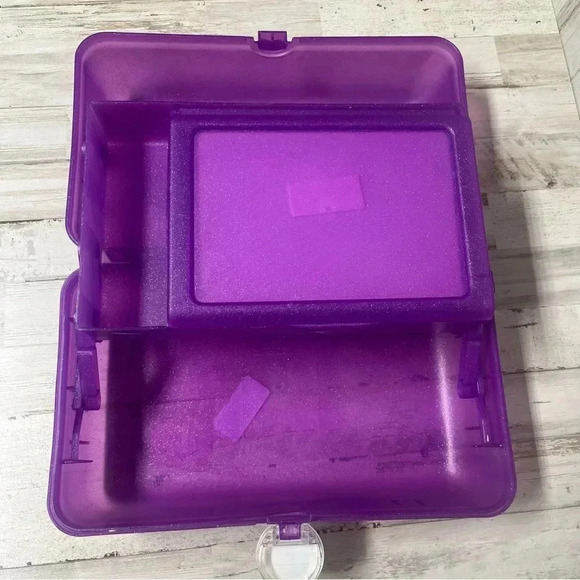 Caboodles Cosmetic Makeup Case Organizer Tray with Mirror Purple Sparkle USA - Picture 4 of 9